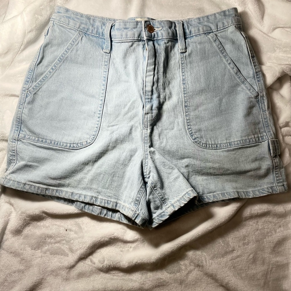 Light wash long jean shorts, size 12